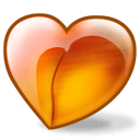 Peach Heart Sticker