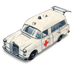 Mercedes Benz Ambulance With Open Boot Sticker