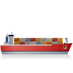 Container Ship Right Red Sticker