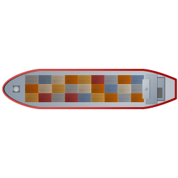 Container Ship Top Red Sticker