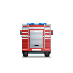 Fire Truck Back Red Sticker