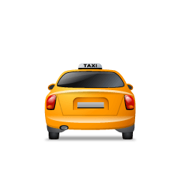 Taxi Back Yellow Sticker