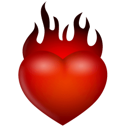 Heart On Fire Sticker